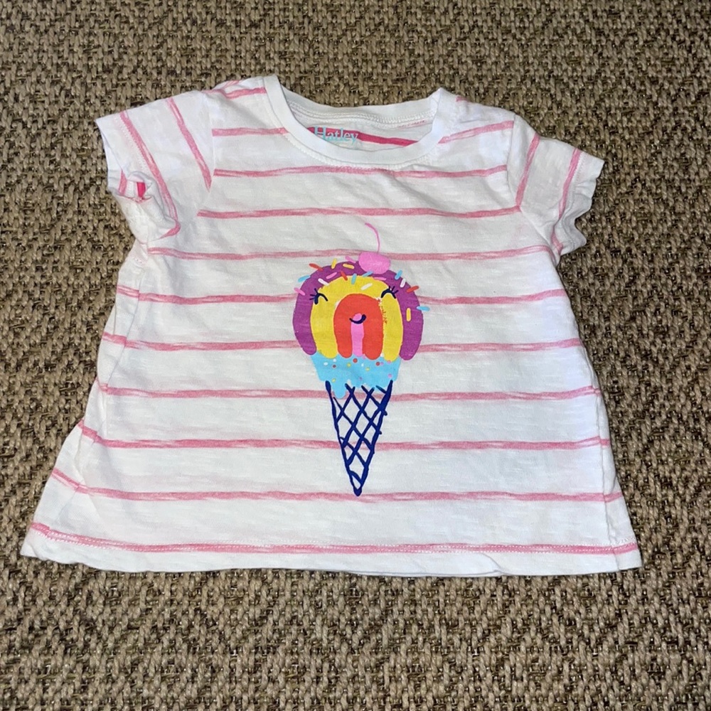 Toddler girl striped ice cream tee